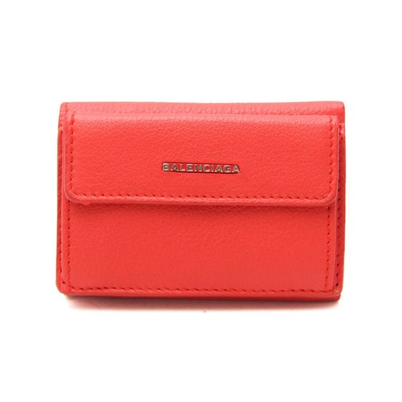 Balenciaga Essential Mini Wallet 410133 Women's Leather Wallet (tri-fold) Orange - Picture 1 of 10